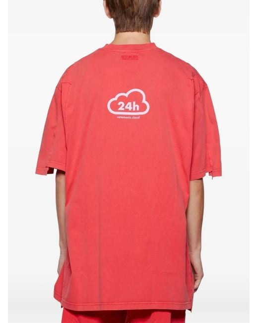 Vetements Pink Cloud-Print T-Shirt for men