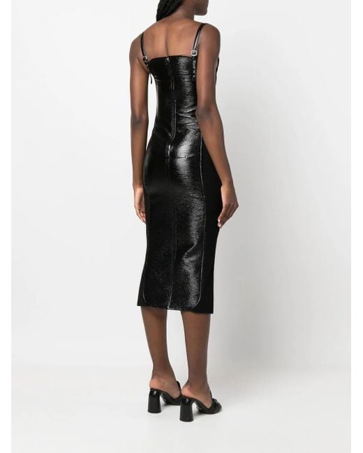 Courreges Black Bodycon Panelled Dress
