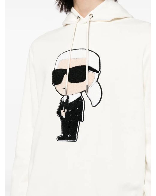 Karl Lagerfeld White Logo Hoodie for men