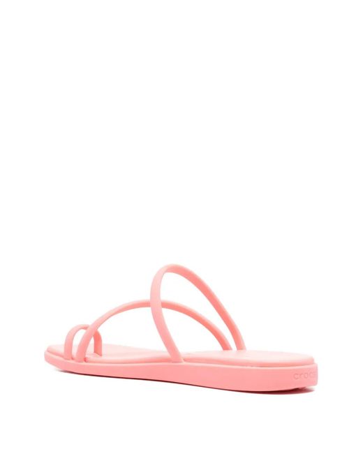 CROCSTM Pink Miami Open-Toe Strap Flat Sandals