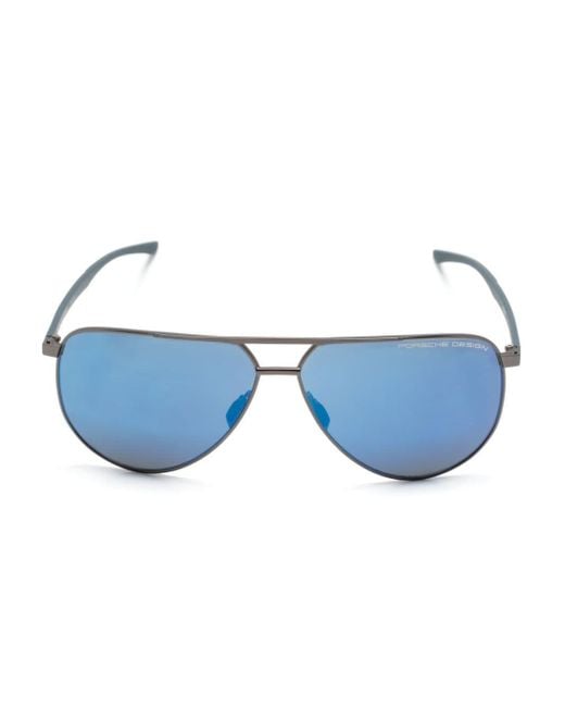 Porsche Design Blue Pilot-frame Sunglasses for men