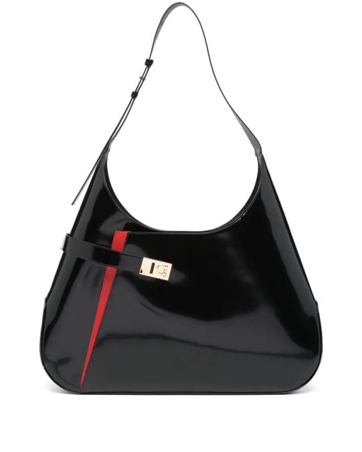Ferragamo Black Extra Large Hobo Shoulder Bag