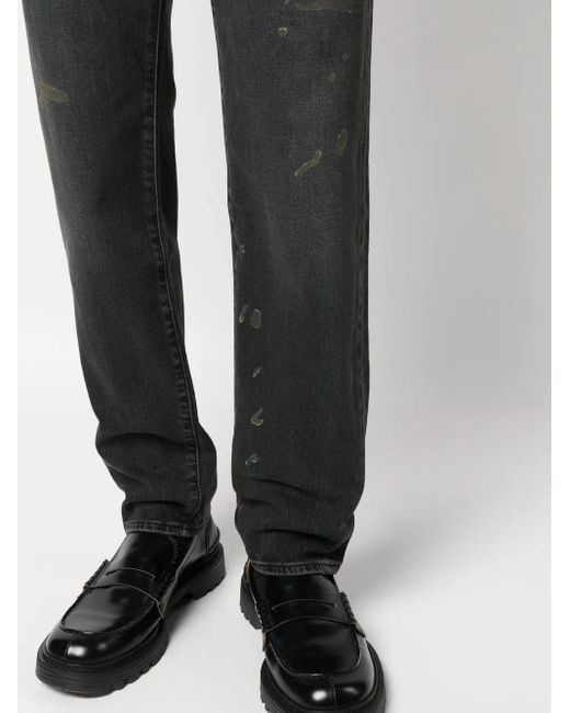 Levi's Gray Distressed Straight Leg Jeans for men