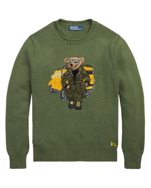 Polo Ralph Lauren Green Polo Bear Crewneck Sweater for men