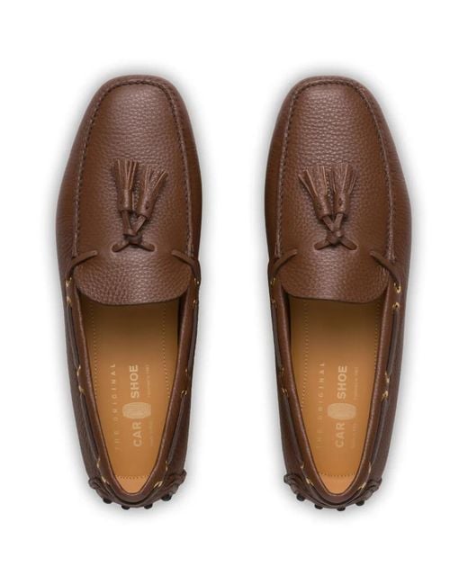 Car Shoe Brown Tassel Leather Driving Shoes for men