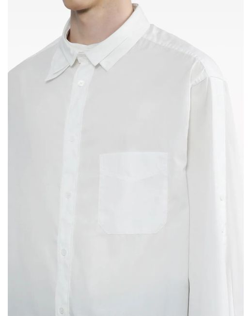Yohji Yamamoto White Layered-Collar Cotton Shirt for men