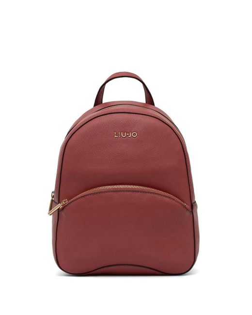 Liu Jo Red Logo-Lettering Backpack