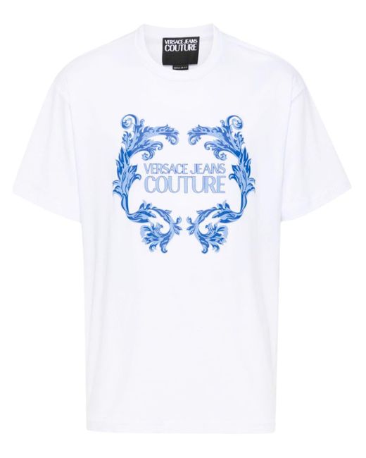 Versace Blue T-shirt Barocco Print for men