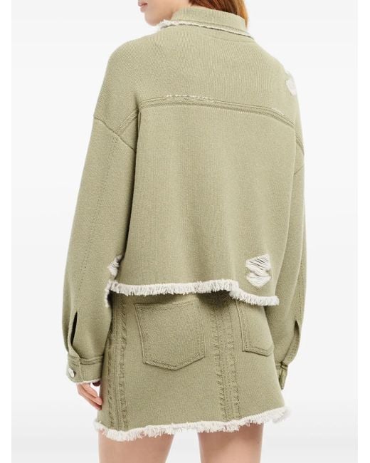Barrie Green Denim Fringed Jacket
