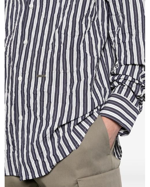 DSquared² Blue Striped-Pattern Shirt for men
