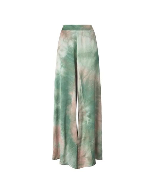 Pinko Green Gradient Satin Trousers