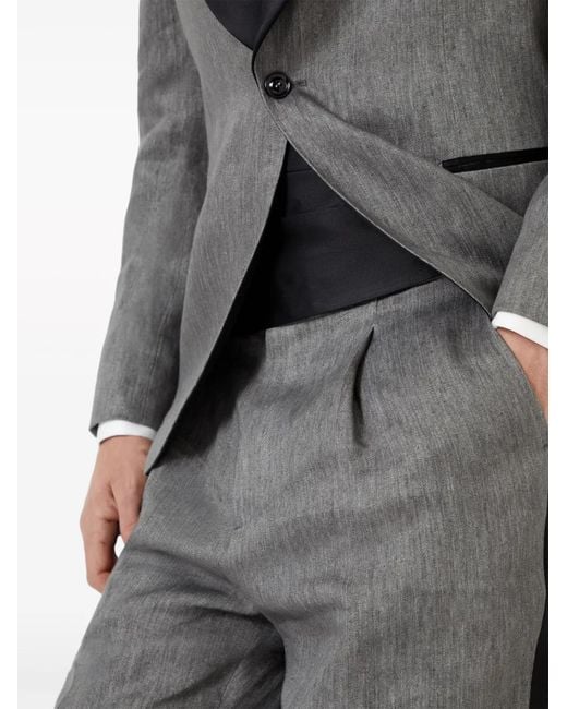 Brunello Cucinelli Black Pleated Satin Cummerbund for men