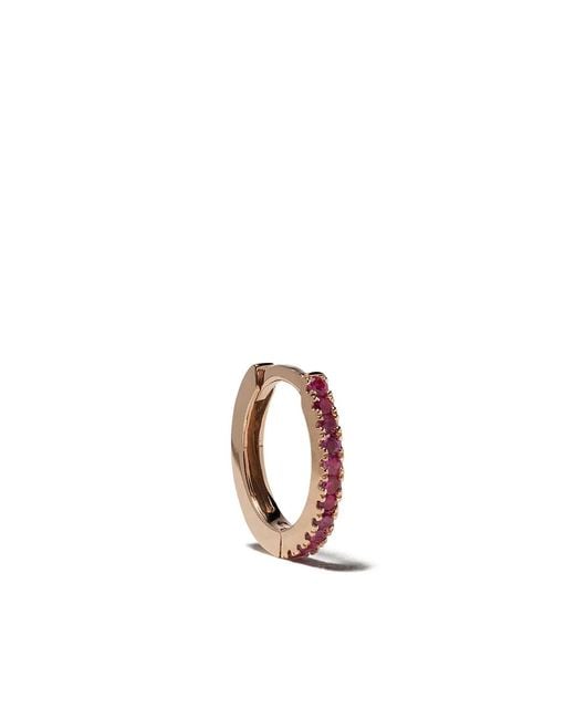 We by WHITEbIRD White 18Kt Rose Ruby Margot Medium Single Hoop Earring