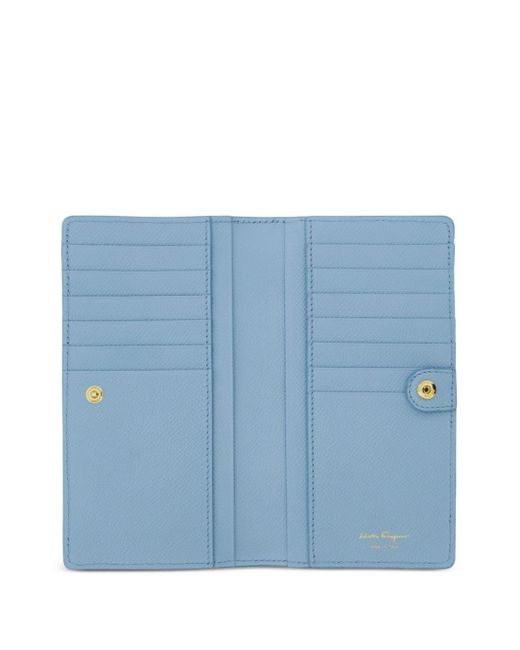 Ferragamo Blue Gancini Leather Wallet