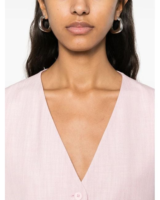 Maje Pink Single-Breasted Waistcoat