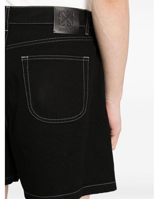 Off-White c/o Virgil Abloh Jeans-Shorts mit Logo-Applikation in Black für Herren