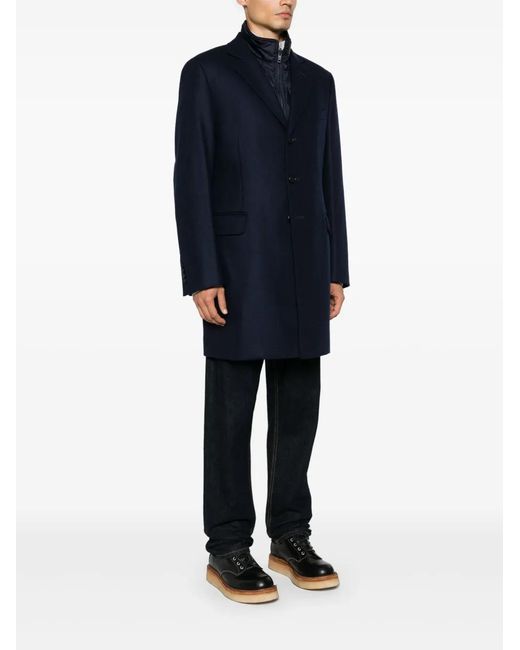 Fay Blue Layered Coat for men