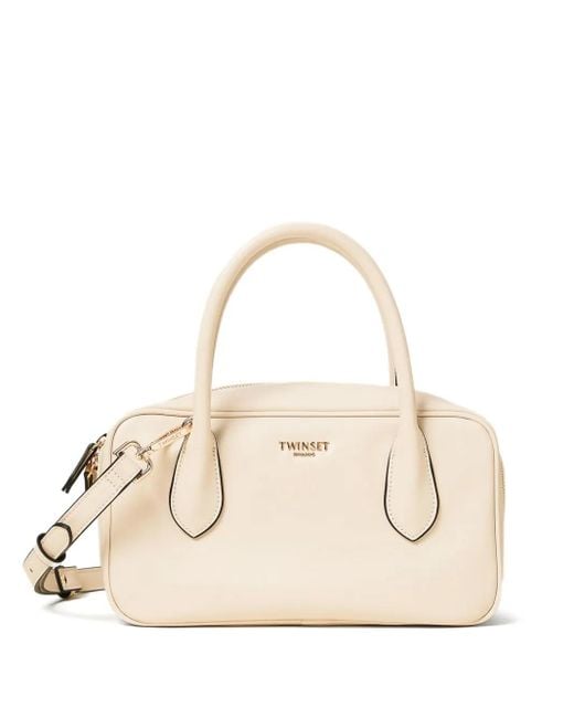 Twinset Natural Top-Handle Zip-Fastening Bag