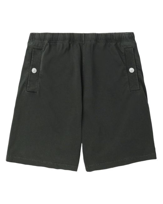Stone Island Black Logo-print Cotton Shorts for men