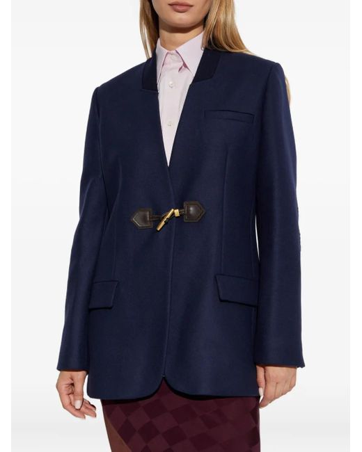 Moschino Blue Elbow-Patch Blazer