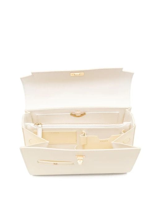 Anya Hindmarch Natural Sac Cabas À Fermoir Tourniquet