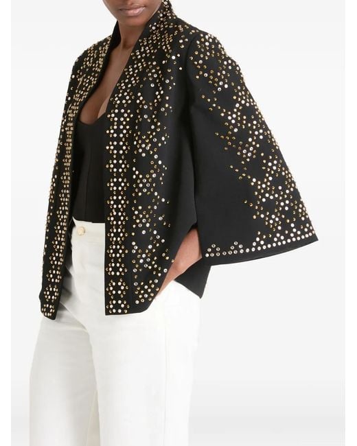 Temperley London Black Oberon Stud-Embellished Jacket
