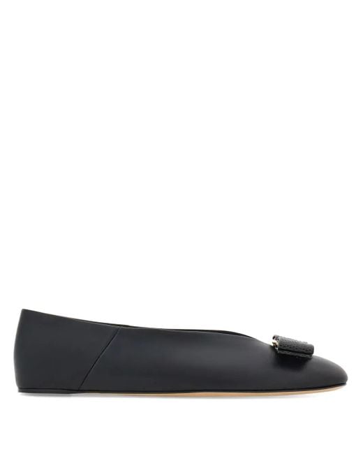 Ferragamo Black Bow Detail Ballet Flat