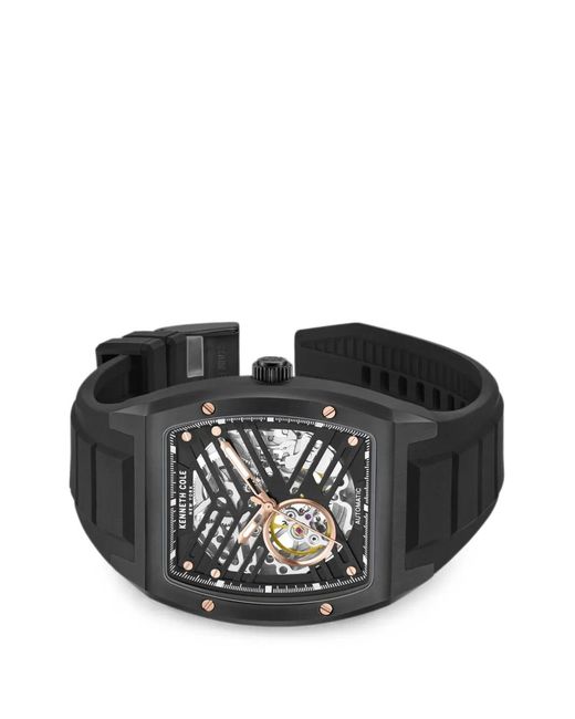 Kenneth Cole Black Skeleton Tonneau 40Mm Watch for men