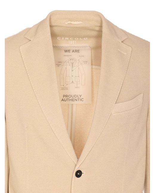Circolo 1901 Natural Single-Breasted Blazer for men