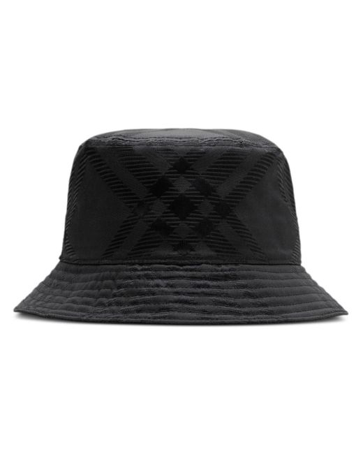 Burberry Black Check Bucket Hat for men