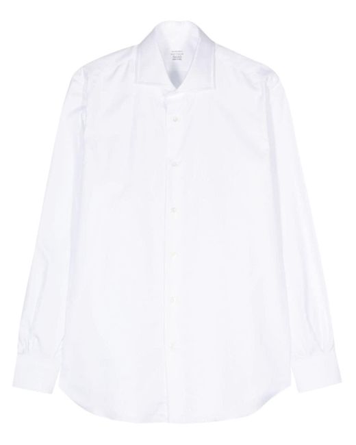 Mazzarelli White Long-sleeve Cotton Shirt for men