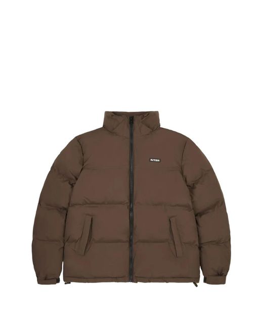 Iuter Brown Hooded Puff Jacket for men