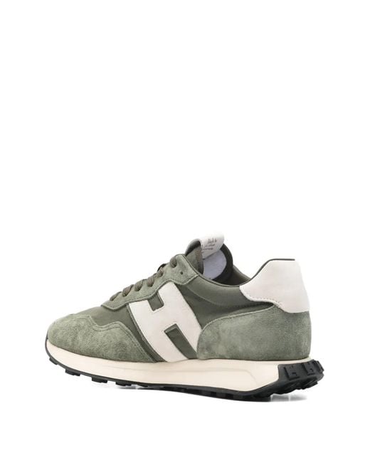 Hogan White Muted Sneakers With Silk for men
