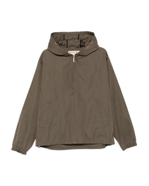 Marni Green Hooded Zip-Up Jacket for men