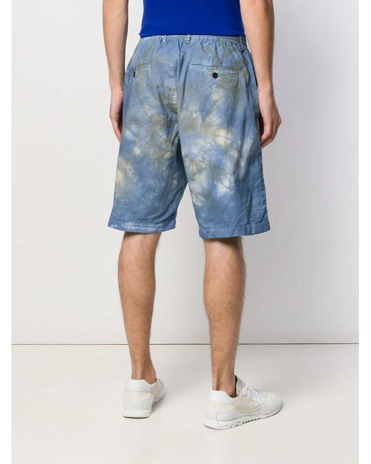 Paura Bermudas Mit Batikmuster in Blue für Herren