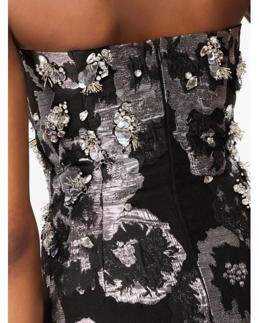 Jenny Packham White Floral-Jacquard Maxi Dress