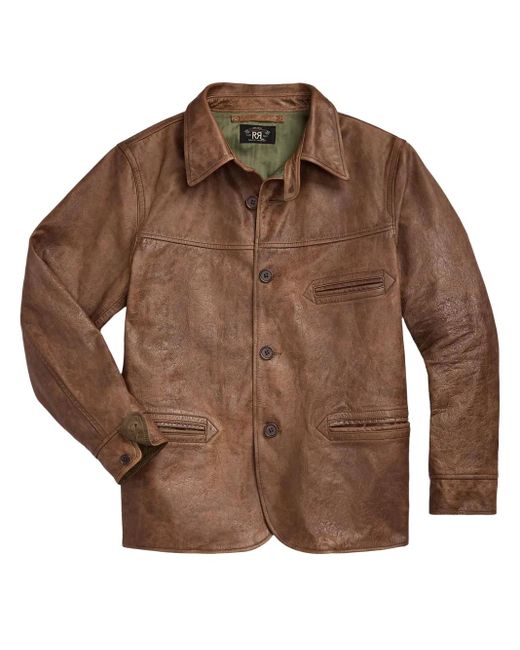 RRL Brown Bradley Leather Jacket for men