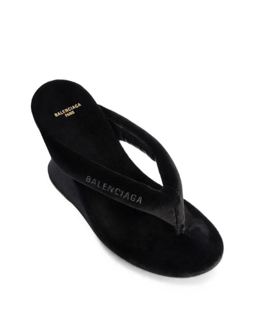 Balenciaga Black Gaeta Wedge Sandals