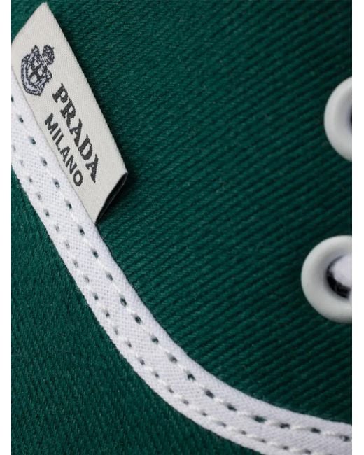 Prada Green Drill Fabric Sneakers for men