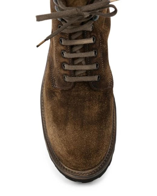 shotof Brown Suede Combat Boots for men