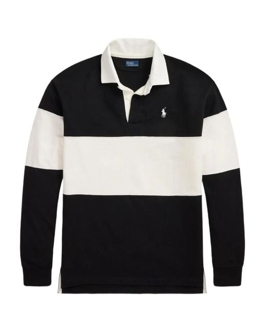 Polo Ralph Lauren Black Striped Long-Sleeve Polo Sweater
