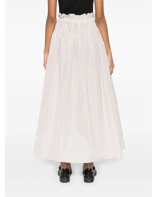 Herno White A-Line Midi Skirt