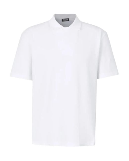 Zegna Poloshirt Aus Piqué in White für Herren