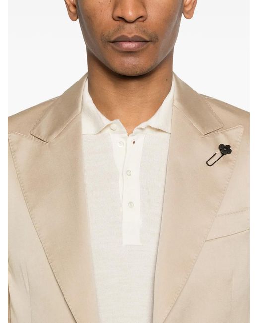 Lardini Natural Single-Breasted Cotton Suit for men