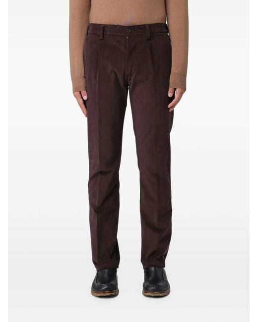 Brooksfield Brown Strech-Cotton Corduroy Trousers for men