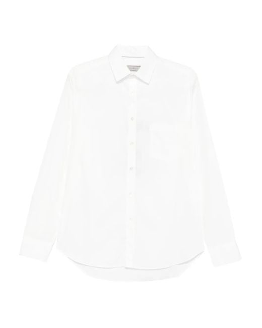 Canali White Pocket Cotton Shirt for men