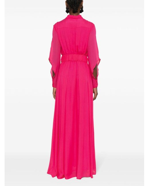 Robe longue à détails plissés Pinko en coloris Pink