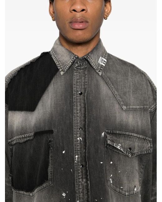 Maison Mihara Yasuhiro Overhemd Met Logopatch in het Black voor heren