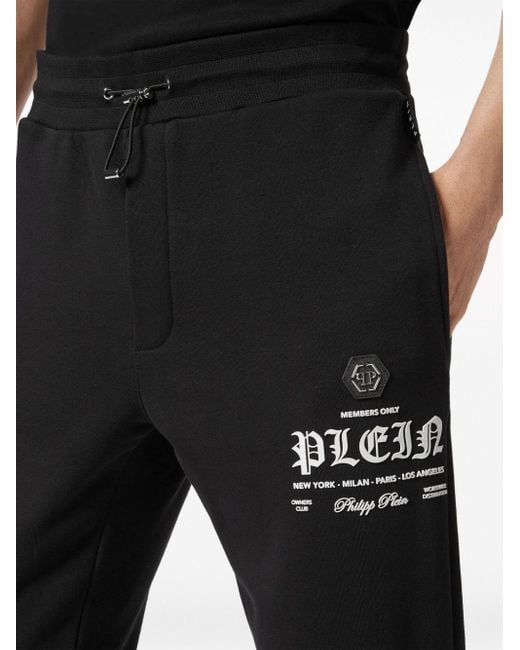 Philipp Plein Black Logo-print Track Pants for men