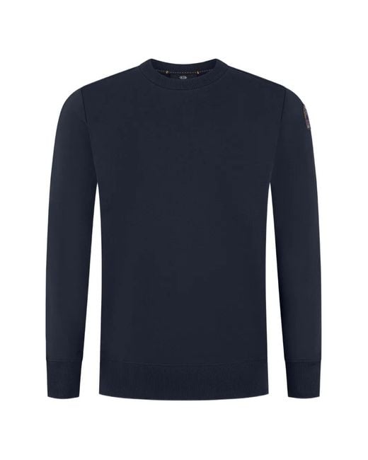 Parajumpers Blue Logo-Patch Crew-Neck Sweater for men